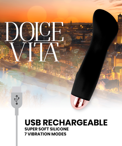 Pleasurements – Dolce Vita – Oplaadbare vibrator One Zwart 7 Snelheden Pleasurements – Dolce Vita – Oplaadbare vibrator One Zwart 7 Snelheden