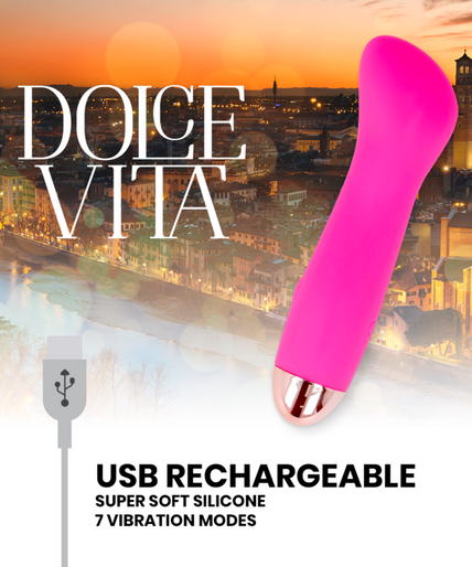 Pleasurements – Dolce Vita – Oplaadbare vibrator One roze 7 snelheden Pleasurements – Dolce Vita – Oplaadbare vibrator One roze 7 snelheden