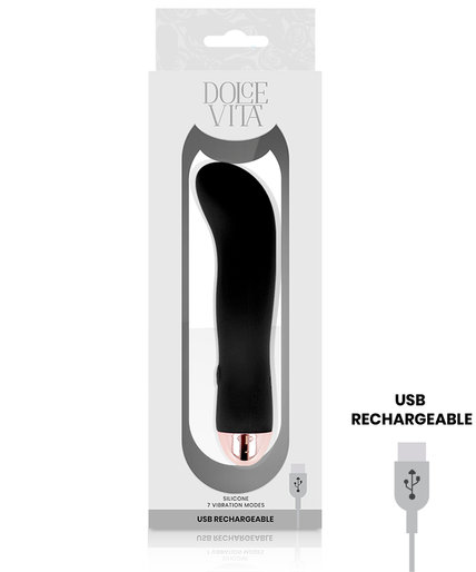 Pleasurements – Dolce Vita – Oplaadbare vibrator Twee Zwart 7 Snelheden Pleasurements – Dolce Vita – Oplaadbare vibrator Twee Zwart 7 Snelheden