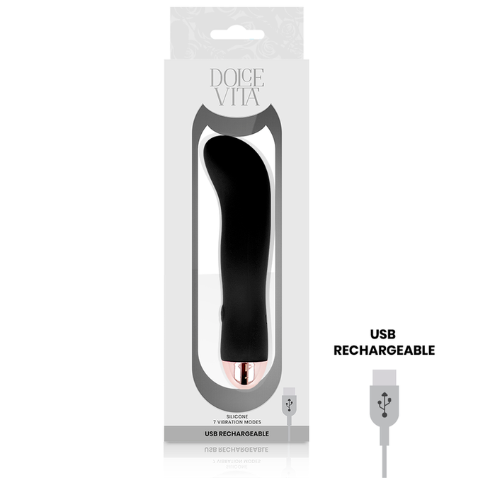 Dolce Vita – Rechargeable Vibrator Two Black 7 Speed