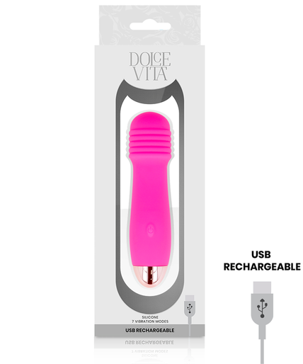DOLCE VITA - RECHARGEABLE VIBRATOR THREE PINK 7 SPEEDS DOLCE VITA - RECHARGEABLE VIBRATOR THREE PINK 7 SPEEDS