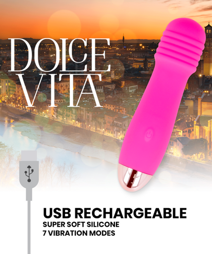 DOLCE VITA - RECHARGEABLE VIBRATOR THREE PINK 7 SPEEDS DOLCE VITA - RECHARGEABLE VIBRATOR THREE PINK 7 SPEEDS