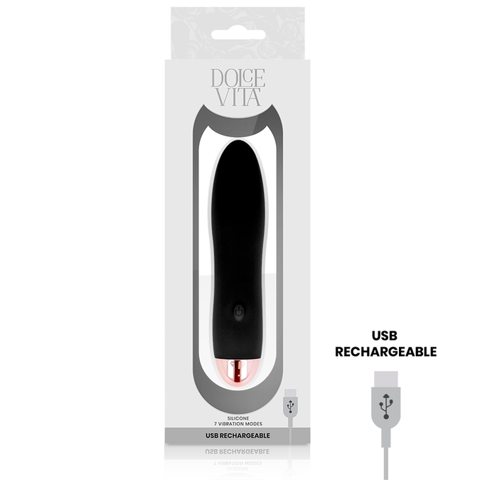 Pleasurements – Dolce Vita – Oplaadbare vibrator Four Zwart 7 Snelheden
