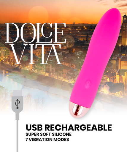 Pleasurements – Dolce Vita – Oplaadbare vibrator Four roze 7 snelheden Pleasurements – Dolce Vita – Oplaadbare vibrator Four roze 7 snelheden