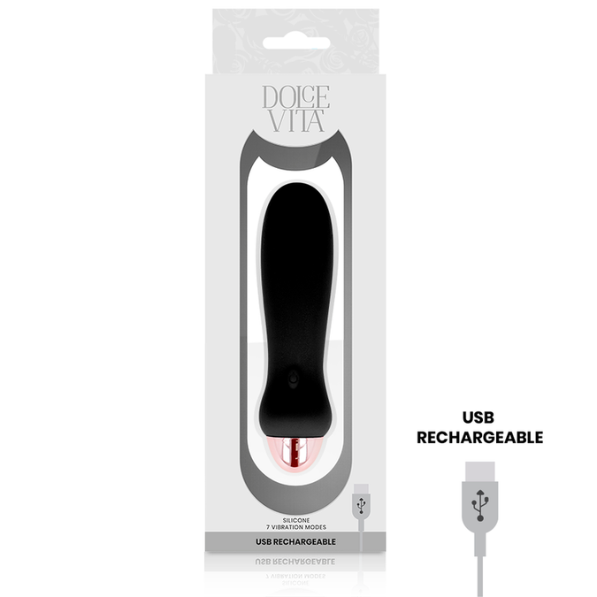 Pleasurements – Dolce Vita – Rechargeable Vibrator Five Black 7 Speed