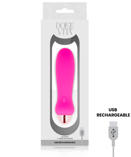 DOLCE VITA - RECHARGEABLE VIBRATOR FIVE PINK 7 SPEEDS DOLCE VITA - RECHARGEABLE VIBRATOR FIVE PINK 7 SPEEDS