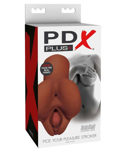 PDX PLUS - PICK YOUR PLEASURE DOUBLE BROWN MASTURBATOR PDX PLUS - PICK YOUR PLEASURE DOUBLE BROWN MASTURBATOR