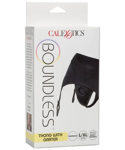 CALEXOTICS - BOUNDLESS THONG WITH GARTER L/XL CALEXOTICS - BOUNDLESS THONG WITH GARTER L/XL