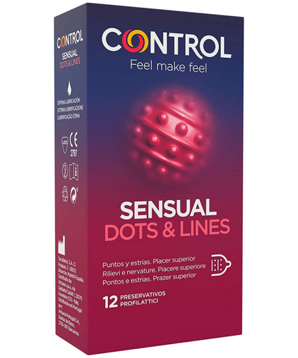 CONTROL - SENSUAL DOTS & LINES PUNTEN EN STRIEMEN 12 STUKS CONTROL - SENSUAL DOTS & LINES PUNTEN EN STRIEMEN 12 STUKS