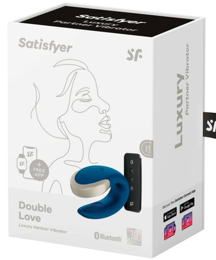 SATISFYER - DOUBLE LOVE LUXURY PARTNER VIBRATOR BLUE SATISFYER - DOUBLE LOVE LUXURY PARTNER VIBRATOR BLUE