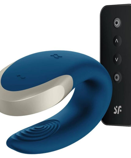 SATISFYER - DOUBLE LOVE LUXURY PARTNER VIBRATOR BLUE SATISFYER - DOUBLE LOVE LUXURY PARTNER VIBRATOR BLUE