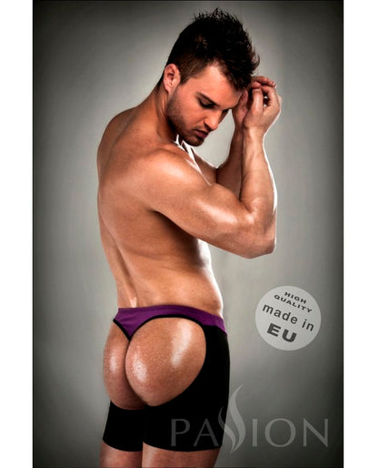 PASSION - BOXER 009 LILAC/BLACK EROTIC LINGERIE S/M PASSION - BOXER 009 LILAC/BLACK EROTIC LINGERIE S/M