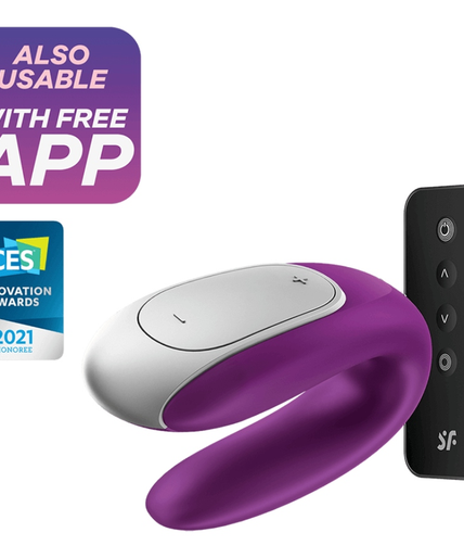 SATISFYER - DOUBLE FUN PARTNER VIBRATOR PURPLE SATISFYER - DOUBLE FUN PARTNER VIBRATOR PURPLE