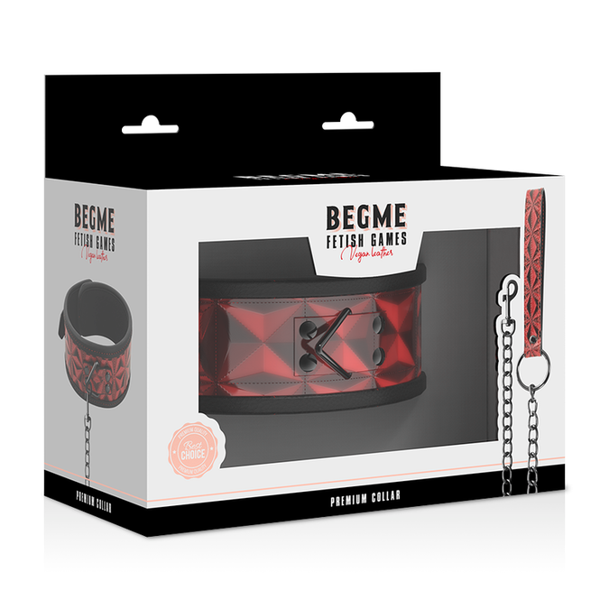 Begme – Red Edition Core Vegan Leather Collar with Neoprene Lining