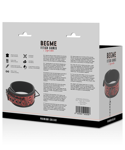 Begme – Red Edition Core Vegan Leather Collar with Neoprene Lining Begme – Red Edition Core Vegan Leather Collar with Neoprene Lining