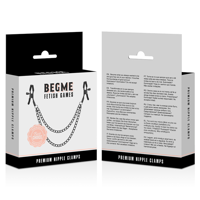 Begme – Rode editie tepelklemmen met ketting