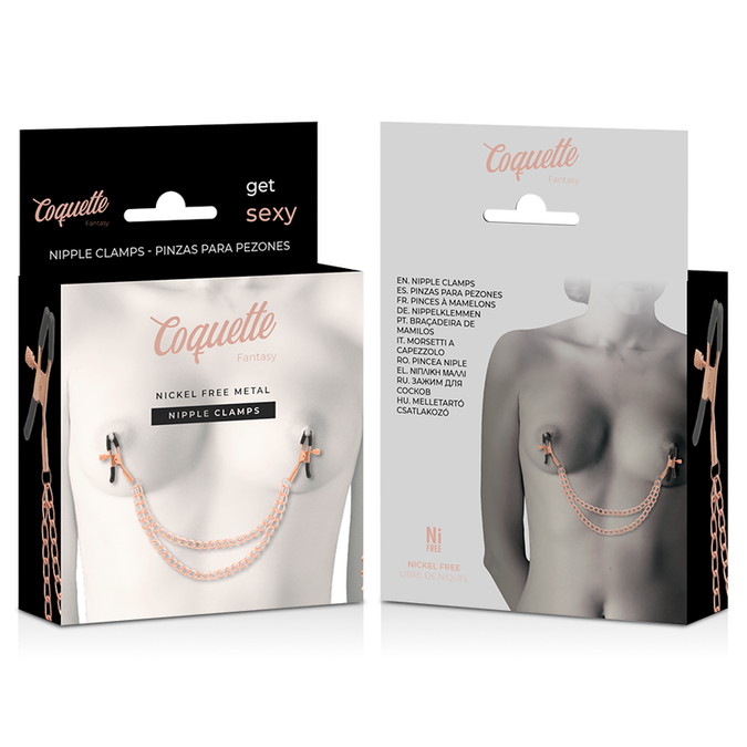 Coquette Chic Desire – Fantasy Metall-Brustwarzenklemmen mit Kette