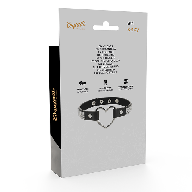 Coquette Chic Desire – Vegan leren choker met hartje