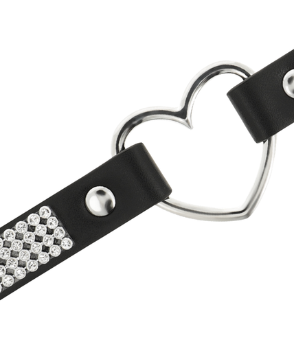 COQUETTE CHIC DESIRE - VEGAN LEATHER CHOKER WITH HEART COQUETTE CHIC DESIRE - VEGAN LEATHER CHOKER WITH HEART