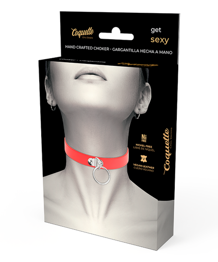 COQUETTE CHIC DESIRE - RED VEGAN LEATHER NECKLACE WOMAN FETISH ACCESSORY COQUETTE CHIC DESIRE - RED VEGAN LEATHER NECKLACE WOMAN FETISH ACCESSORY