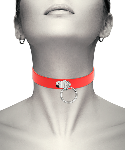 COQUETTE CHIC DESIRE - RED VEGAN LEATHER NECKLACE WOMAN FETISH ACCESSORY COQUETTE CHIC DESIRE - RED VEGAN LEATHER NECKLACE WOMAN FETISH ACCESSORY