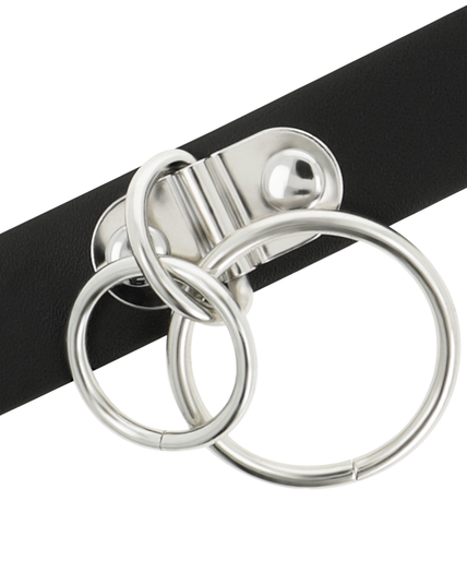 COQUETTE CHIC DESIRE - DOUBLE RING VEGAN LEATHER CHOKER COQUETTE CHIC DESIRE - DOUBLE RING VEGAN LEATHER CHOKER