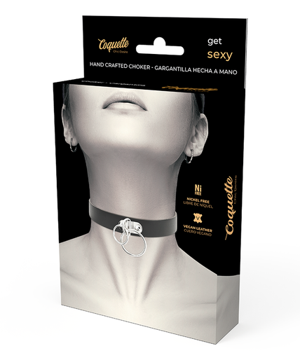COQUETTE CHIC DESIRE - DOUBLE RING VEGAN LEATHER CHOKER COQUETTE CHIC DESIRE - DOUBLE RING VEGAN LEATHER CHOKER