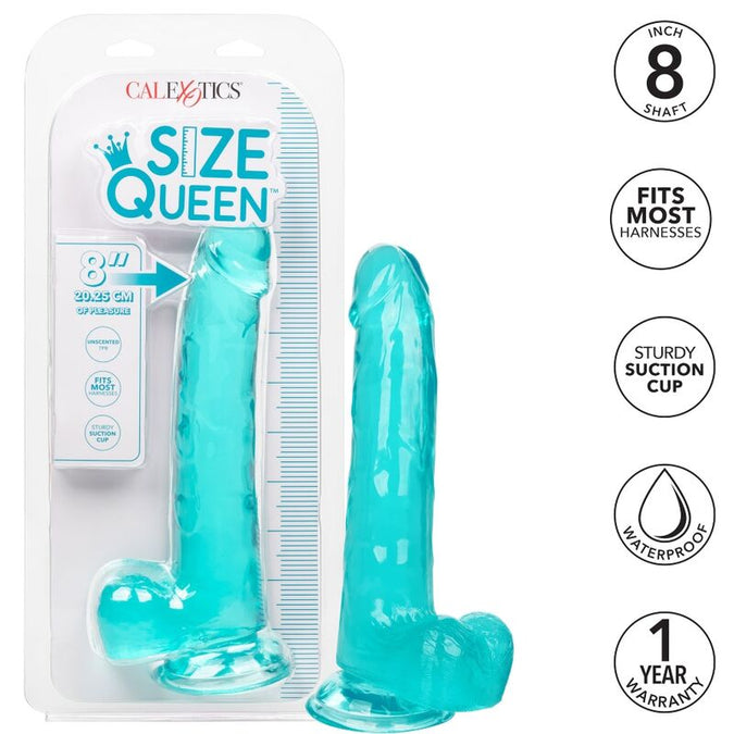 CALEXOTICS - SIZE QUEEN DILDO BLAUW 20,3 CM
