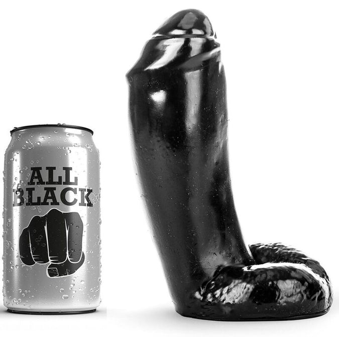 VOLLEDIG ZWART - REALISTISCHE DILDO 18 CM
