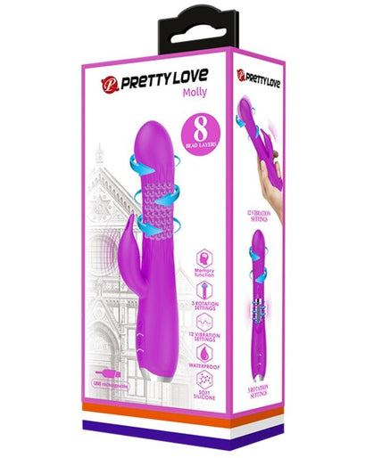 PRETTY LOVE - MOLLY VIBRATOR WITH RECHARGEABLE ROTATION PRETTY LOVE - MOLLY VIBRATOR WITH RECHARGEABLE ROTATION