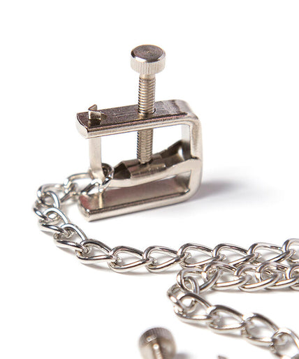 OHMAMA FETISH - METAL SCREW CLAMPS WITH CHAIN OHMAMA FETISH - METAL SCREW CLAMPS WITH CHAIN