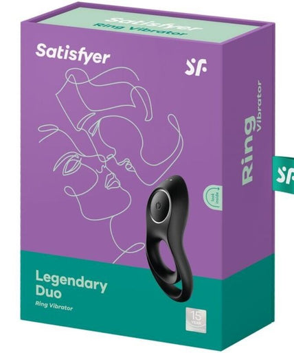SATISFYER - LEGENDARY DUO RING VIBRATOR BLACK SATISFYER - LEGENDARY DUO RING VIBRATOR BLACK