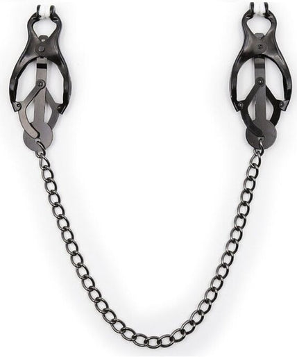 OHMAMA FETISH - JAPANESE NIPPLE Clamps WITH BLACK CHAIN OHMAMA FETISH - JAPANESE NIPPLE Clamps WITH BLACK CHAIN