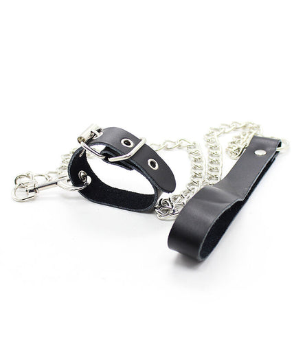 OHMAMA FETISH - PENIS NECKLACE AND LEATHER STRAP WITH METAL CHAIN OHMAMA FETISH - PENIS NECKLACE AND LEATHER STRAP WITH METAL CHAIN