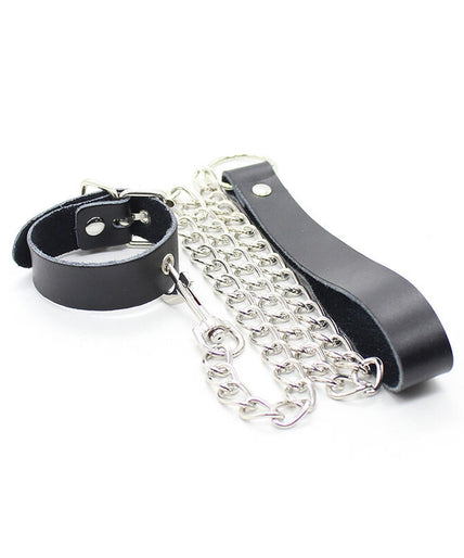 OHMAMA FETISH - PENIS NECKLACE AND LEATHER STRAP WITH METAL CHAIN OHMAMA FETISH - PENIS NECKLACE AND LEATHER STRAP WITH METAL CHAIN