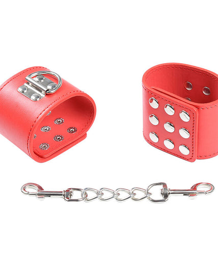 OHMAMA FETISH - RED HANDCUFFS WITH SNAP CLOSURE OHMAMA FETISH - RED HANDCUFFS WITH SNAP CLOSURE