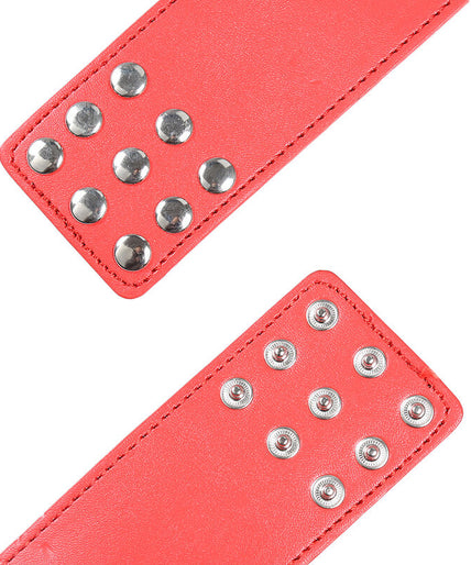 OHMAMA FETISH - RED HANDCUFFS WITH SNAP CLOSURE OHMAMA FETISH - RED HANDCUFFS WITH SNAP CLOSURE