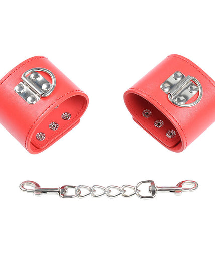 OHMAMA FETISH - RED HANDCUFFS WITH SNAP CLOSURE OHMAMA FETISH - RED HANDCUFFS WITH SNAP CLOSURE