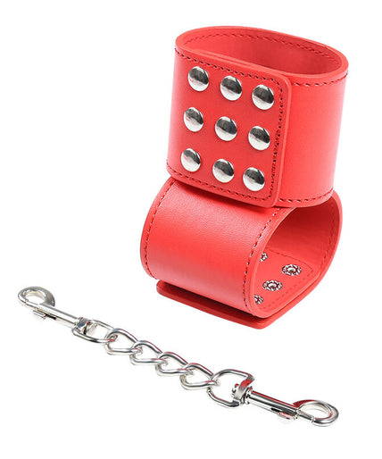 OHMAMA FETISH - RED HANDCUFFS WITH SNAP CLOSURE OHMAMA FETISH - RED HANDCUFFS WITH SNAP CLOSURE