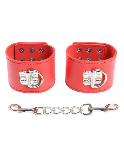 OHMAMA FETISH - RED HANDCUFFS WITH SNAP CLOSURE OHMAMA FETISH - RED HANDCUFFS WITH SNAP CLOSURE