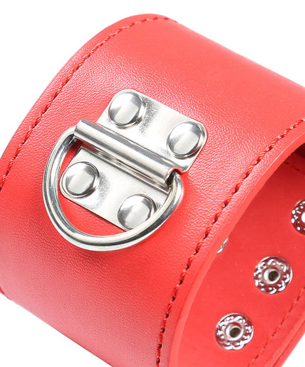OHMAMA FETISH - RED HANDCUFFS WITH SNAP CLOSURE OHMAMA FETISH - RED HANDCUFFS WITH SNAP CLOSURE