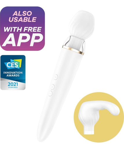 SATISFYER - DOUBLE WANDER APP WHITE SATISFYER - DOUBLE WANDER APP WHITE