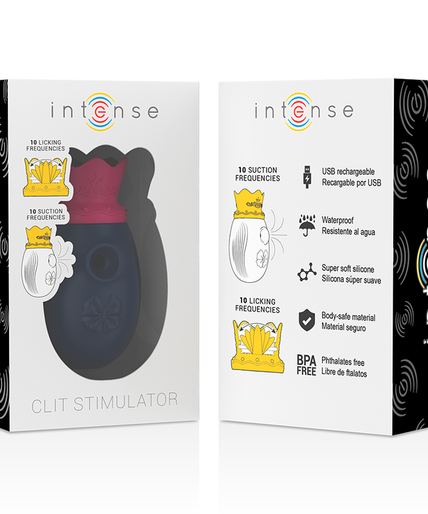 INTENSE - CLITORIS STIMULATOR 10 SUCTION AND LICKING MODES - BLUE INTENSE - CLITORIS STIMULATOR 10 SUCTION AND LICKING MODES - BLUE