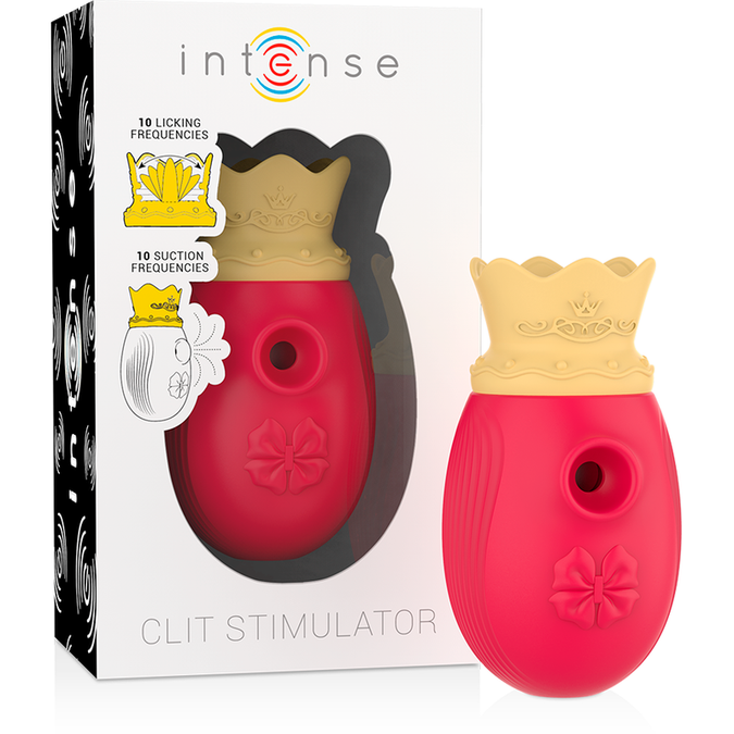 Intense – Clitorisstimulator met 10 zuig- en likmodi – Rood