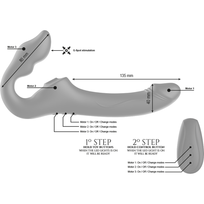 IBIZA - AFSTANDSBEDIENDE STRAALVIBRATOR 3 MOTOREN 1000 COMBINATIES.