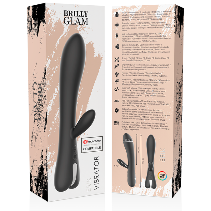BRILLY GLAM - ERIK VIBRATOR + WATCHME AFSTANDSBEDIENING