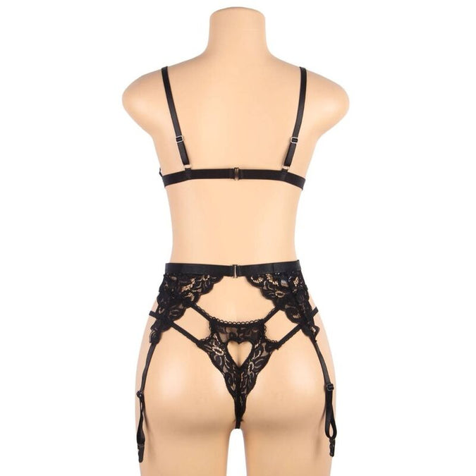 Subblime – Dreiteiliges Set BH + Strapsgürtel + String L/xl