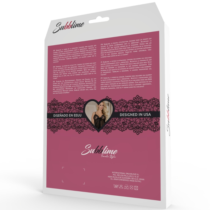 Subblime – Dreiteiliges Set BH + Strapsgürtel + String L/xl