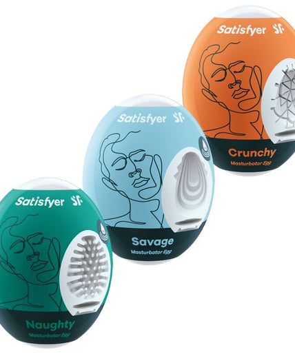 Satisfyer – 3 Masturbatoreier Naughty, Savage & Crunchy Satisfyer – 3 Masturbatoreier Naughty, Savage & Crunchy