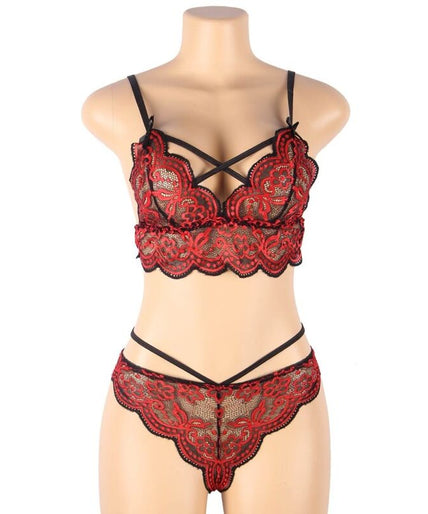 SUBBLIME - SET Tweedelige set Kanten Top en Slipje S/M SUBBLIME - SET Tweedelige set Kanten Top en Slipje S/M